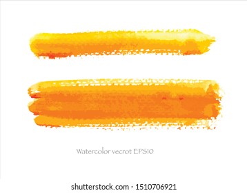 vector brush stroke set orange watercolor.creative illustration image