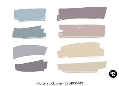 Vector brush stroke set. Pastel collor artistic small artistic backdrops collection. Abstract backgrounds.