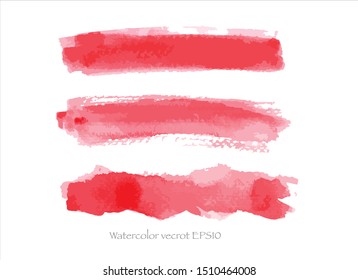 vector brush stroke set red watercolor.creative illustration image