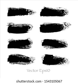 Vector brush stroke set watercolor. paint grunge creative illustration.