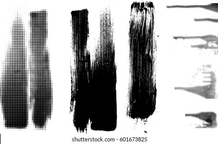 Vector Brush Stroke . Splatter Paint Texture . Distress Grunge Background . Scratch, Grain, Noise Template . Black Spray Blot Of Ink.Place Illustration Over Any Object To Create Smudge Grungy Effect .