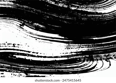 Vector pincel trazo textura. Fondo de grunge desigual angustiado. Abstractas Ilustración vectorial en dificultades. Textura Grunge en blanco y negro. Negro aislado sobre blanco. EPS10