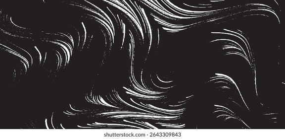 Vector brush stroke texture. Distressed uneven grunge background. Abstract vector illustration. Overlay over any design to create interesting effect and depth. Black isolated on white. EPS10
