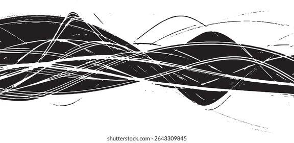 Vector brush stroke texture. Distressed uneven grunge background. Abstract vector illustration. Overlay over any design to create interesting effect and depth. Black isolated on white. EPS10
