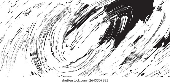 Vector brush stroke texture. Distressed uneven grunge background. Abstract vector illustration. Overlay over any design to create interesting effect and depth. Black isolated on white. EPS10
