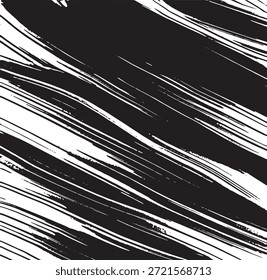 Textura de trazo de pincel de Vector. Angustiado fondo grunge desigual. Abstractas Ilustración vectorial angustiada. Superponer sobre cualquier diseño para crear efectos y profundidad interesantes. Negro aislado en blanco. EPS10