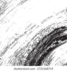 Textura de trazo de pincel de Vector. Angustiado fondo grunge desigual. Abstractas Ilustración vectorial angustiada. Superponer sobre cualquier diseño para crear efectos y profundidad interesantes. Negro aislado en blanco. EPS10