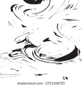 Textura de trazo de pincel de Vector. Angustiado fondo grunge desigual. Abstractas Ilustración vectorial angustiada. Superponer sobre cualquier diseño para crear efectos y profundidad interesantes. Negro aislado en blanco. EPS10