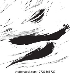Textura do traçado do pincel vetorial. Fundo grunge irregular angustiado. Ilustração abstrata do vetor angustiado. Sobreponha qualquer design para criar efeito e profundidade interessantes. Preto isolado no branco. EPS10