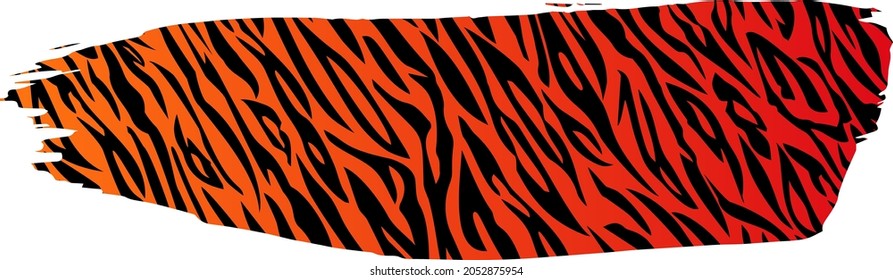 Accionamiento del pincel vectorial con patrón de tira Tigre. Pintura del fondo del tigre. Piel animal. Impresión de la jungla negra de textura de franja.