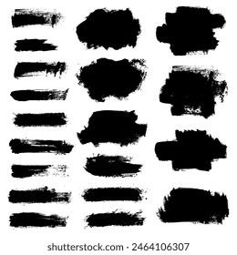 Vector brush stroke, watercolor design, grunge black paint stripe Text boxes for banner.	