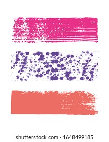 Vector brush stroke watercolor illustration. Drawing with a brush, sponge, textile.Gouache. Colorful vector watercolor brush strokes paint.
