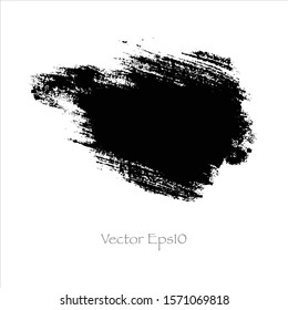 Vector brush stroke watercolor illustration.paint black background