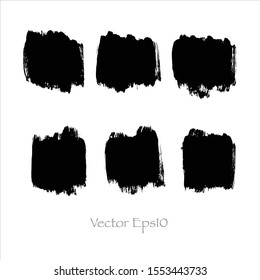 Vector brush stroke watercolor.black paint illustration background.