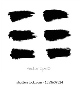 Vector brush stroke watercolor.black paint illustration background.