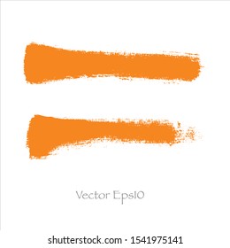 Vector brush stroke watercolor.color orange paint background.