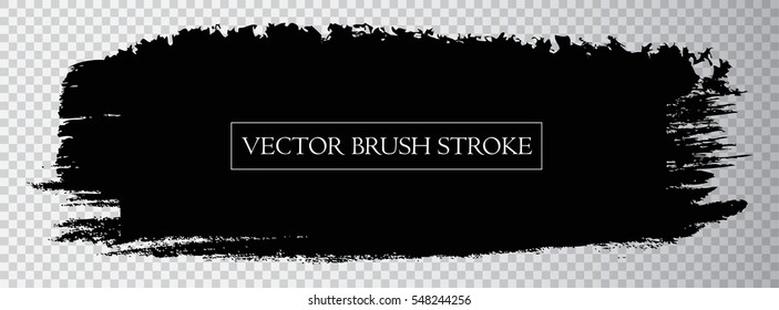 Vector brush stroke.Black grunge stripe.