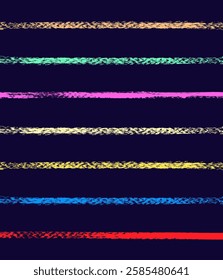 vector brush strokes, bold hand-drawn stripes, grunge dry brush texture. Calligraphy-inspired rough lines, bright striped patterns, charcoal scribbles, and marker highlights for design elements.