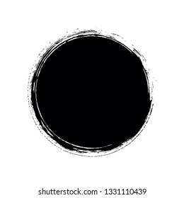 pincel vectorial trazos círculos de pintura sobre fondo blanco 
