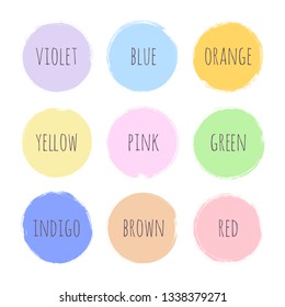vector brush strokes circles of paint on white background 
