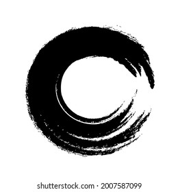 Vector brush strokes circles of paint on white background. Dirty artistic design element for text frames, banners, posters and abstract background, frame