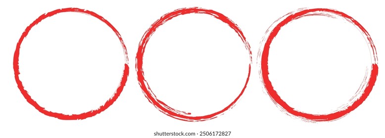 vector brush strokes circles of paint on white background. Ink hand drawn paint brush circle. Logo, label design element vector illustration. Black abstract circle.