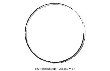 Vector brush strokes circles of paint on white background. Ink hand drawn paint brush circle. Logo, label design element vector illustration. Black abstract circle vector brush strokes circles .