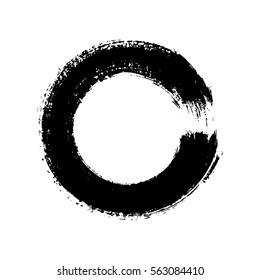 vector brush strokes circles of paint on white background 