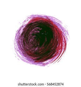 vector brush strokes circles of paint on white background 