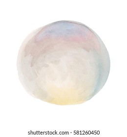 vector brush strokes circles of paint on white background. watercolor