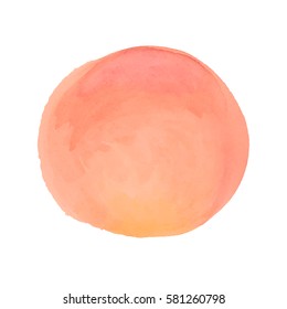 vector brush strokes circles of paint on white background. watercolor