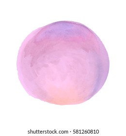 vector brush strokes circles of paint on white background. watercolor