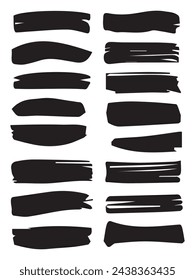 vector brush strokes collection set