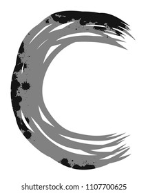 Vector brush strokes font. Letter C