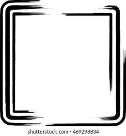 Vector brush strokes. Grunge Banners, Insignias,stamps,Icons, Labels and Badges. Retro shapes for Emblems.Square Frame Design.