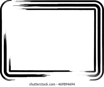 Vector brush strokes. Grunge Banners, Insignias,stamps,Icons, Labels and Badges. Retro shapes for Emblems.rectangle Frame Design.