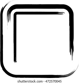 Vector brush strokes. Grunge Banners, Insignias,stamps,Icons, Labels and Badges. Retro shapes for Emblems.Square Frame Design.