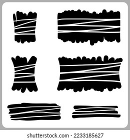 Pulsaciones de pincel vectorial. Elementos de diseño gruesos. Conjunto de pincel. Cuadro de texto Rectángulo. carteles. Plantas de tinta. Objetos pintados con nitidez.