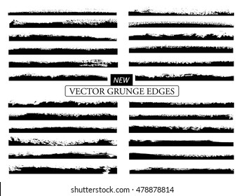 Vector Brush Strokes.Set Of Grunge Edges.borders.