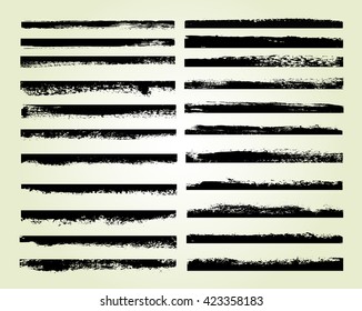 Vector brush strokes.Set of grunge edges.Grunge borders.