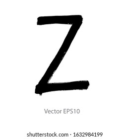 vector brush strokes Hand Drawn Alphabet Font.Z
