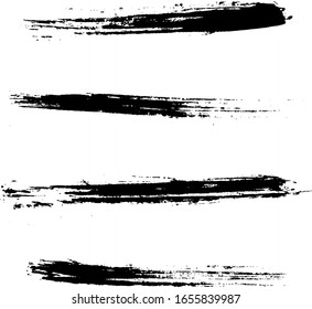 Vektorillustration Pinselstriche. Handgezeichneter Pinselspritzer. Echte Pinselstriche. Grafische Ressourcen. Trockene Bürste