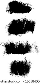 Vektorillustration Pinselstriche. Handgezeichneter Pinselspritzer. Echte Pinselstriche. Grafische Ressourcen. Trockene Bürste