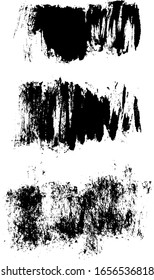 Vector brush strokes. Hand drawn brush splash. Real paint strokes. Graphic resources. Dry brush
