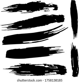 Vector brush strokes. Image set