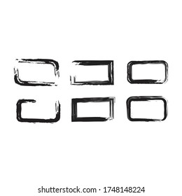 Vector brush strokes isolated on white background