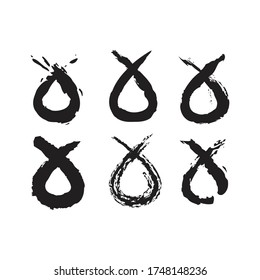 Paros de pincel vectorial aislados en fondo blanco