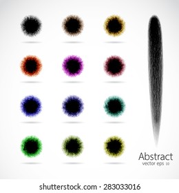 Vector brush strokes on white background