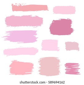 vector brush strokes of paint on white background 