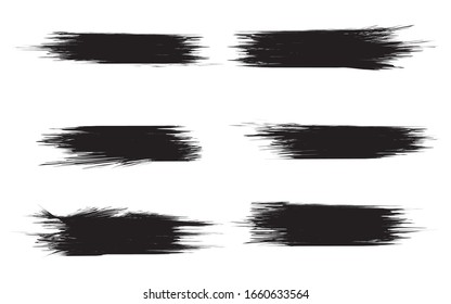 Vector Brush strokes paintbrush set. Ink splatters. grunge design elements